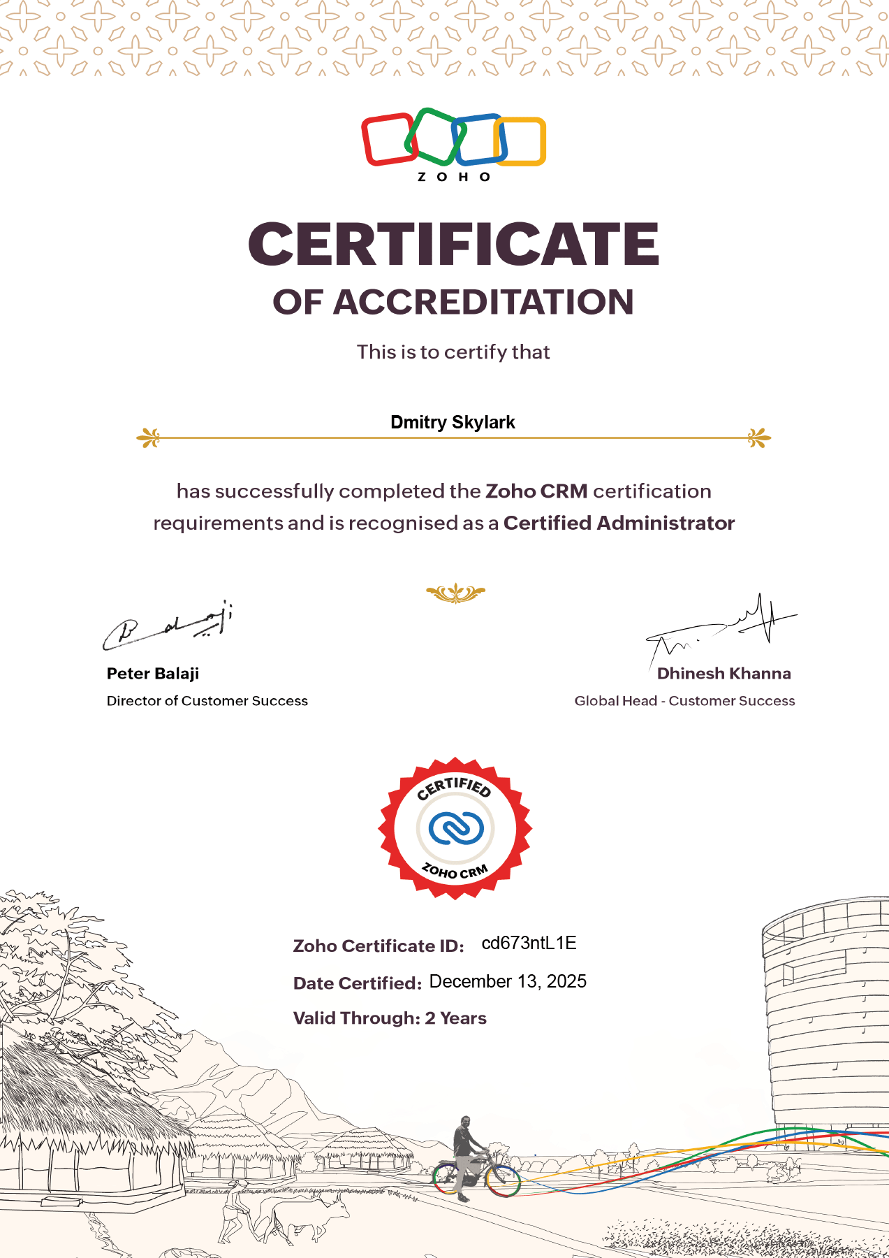 Dmitry Skylark is a Certified Zoho CRM Administrator