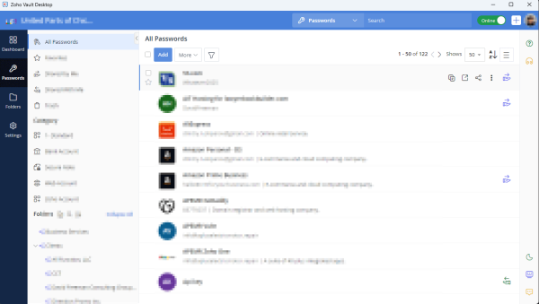 Zoho Vault Desktop Application